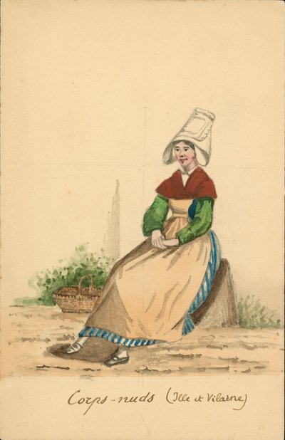 Frauenkostüm von Corps-Nuds, Ille-et-Vilaine von French School