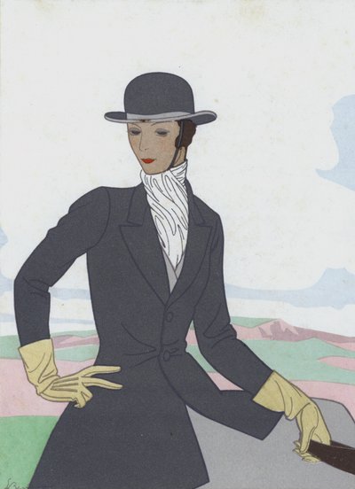 Damenreitkostüm-Design der 1920er Jahre von French School