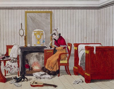Junge Frau der Mittelschicht in ihrem Zimmer von French School