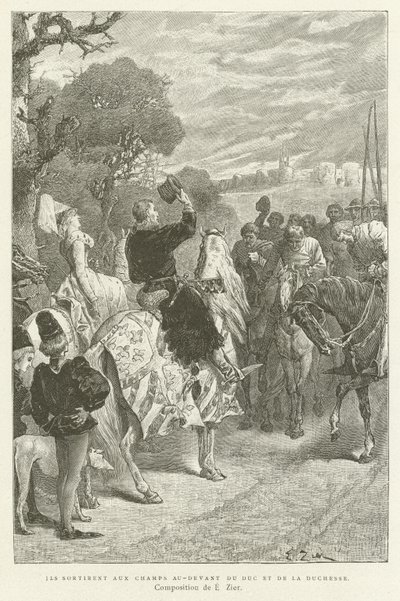 Sie gingen auf die Felder vor dem Herzog und der Herzogin von French School