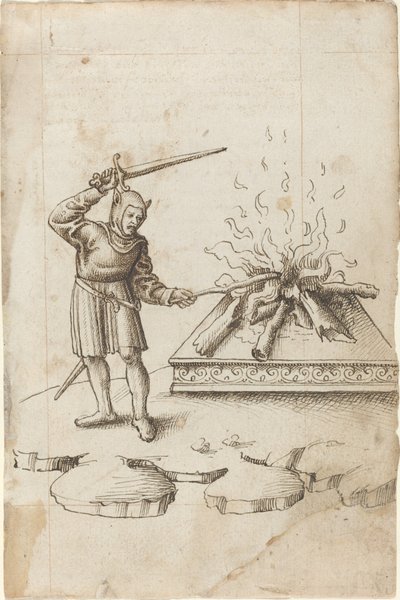 "Stochere nicht mit einem Schwert im Feuer" [fol. 20 recto] von French early 16th Century