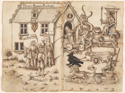 "Nicht umkehren, wenn du am Ende angekommen bist" [fol. 26 verso / 27 recto] von French early 16th Century