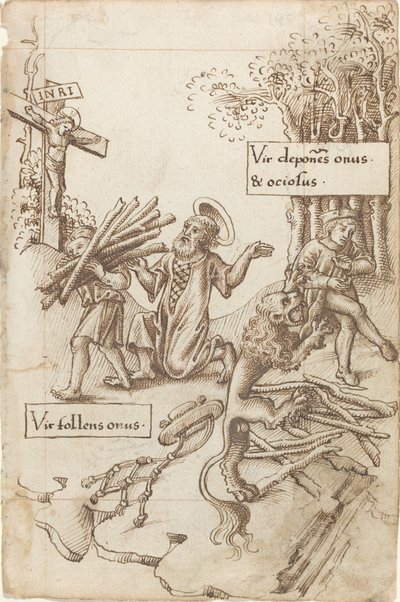 "Hilf dem, der seine Last aufnimmt, nicht dem, der sie ablegt" von French early 16th Century