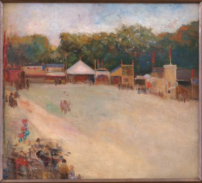 Ein Sommerabend auf dem Jahrmarkt im Hirschpark, nördlich von Kopenhagen von Fridolin Johansen