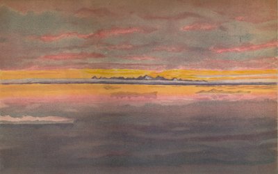 Sonnenuntergang vor der Nordküste Asiens, nördlich der Mündung der Chatanga, 1893, 1897 von Fridtjof Nansen