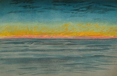 Das schwindende Polartag, 22. September 1893. Pastellskizze, 1893-1897 von Fridtjof Nansen