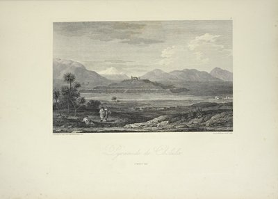 Pyramide von Cholula, gezeichnet von Gmelin, Illustration aus 