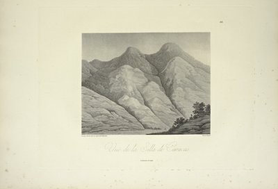 Ansicht der Silla de Caracas, gezeichnet von Marchais, graviert von Bouquet, Illustration aus 