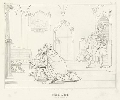 Hamlet, Akt III, Szene 3 (Gravur) von Friedrich August Moritz Retzsch