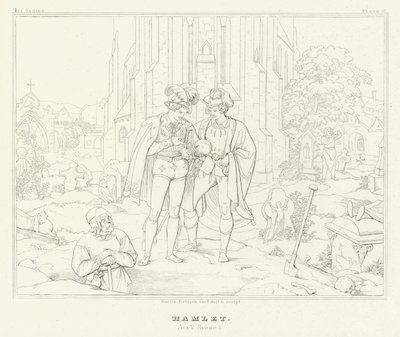 Hamlet, Akt V, Szene 1 von Friedrich August Moritz Retzsch