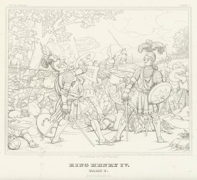 König Heinrich IV., Teil I, Akt V, Szene 4 von Friedrich August Moritz Retzsch