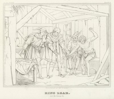 König Lear, Akt III, Szene 6 (Gravur) von Friedrich August Moritz Retzsch