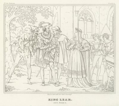 König Lear, Akt I, Szene 4 (Gravur) von Friedrich August Moritz Retzsch