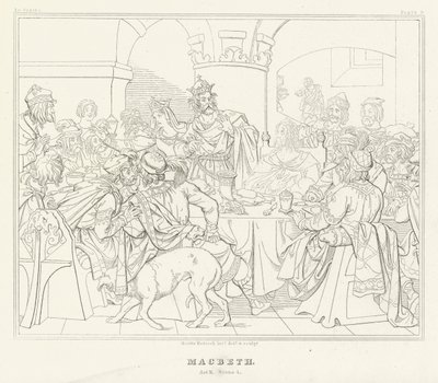 Macbeth, Akt III, Szene 4 von Friedrich August Moritz Retzsch
