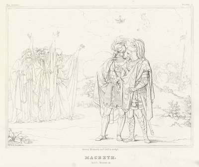 Macbeth, Akt I, Szene 3 von Friedrich August Moritz Retzsch