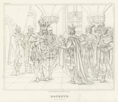 Macbeth, Akt I, Szene 4 (Gravur) von Friedrich August Moritz Retzsch