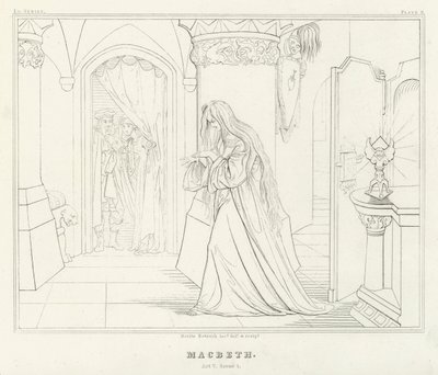 Macbeth, Akt V, Szene 1 von Friedrich August Moritz Retzsch