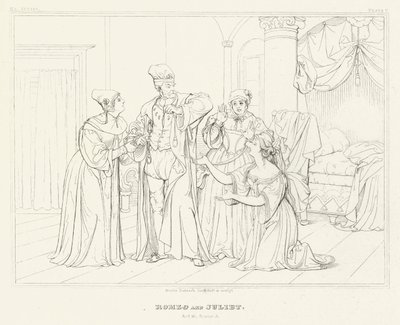 Romeo und Julia, Akt III, Szene 5 (Gravur) von Friedrich August Moritz Retzsch