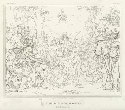 Der Sturm, Akt III, Szene 3 (Gravur) von Friedrich August Moritz Retzsch