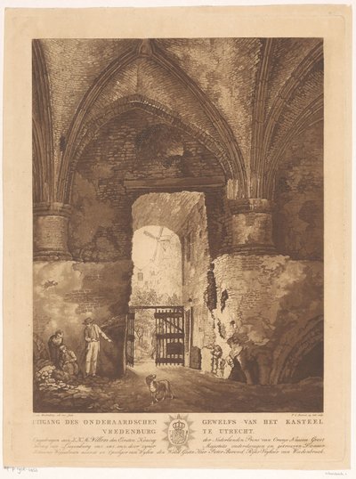 Blick aus dem unterirdischen Gewölbe der Burg Vredenburg in Utrecht von Friedrich Christoph Dietrich