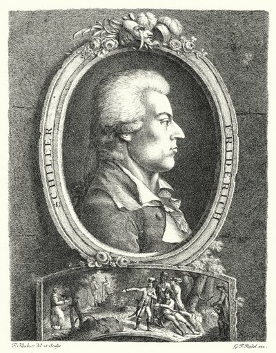 Friedrich Schiller, deutscher Dichter, Dramatiker und Philosoph (Stich) von Friedrich Kirschner