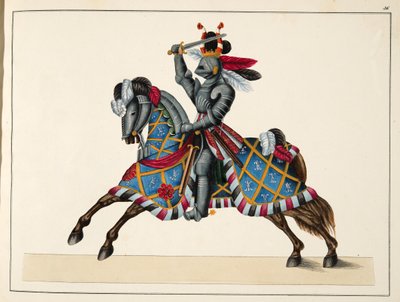 Ein Ritter bei einem Turnier, Platte aus 