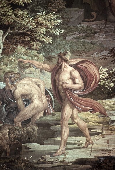 Flucht aus der Höhle des geblendeten Polyphem, Szenen aus der Odyssee von Friedrich the Elder Preller