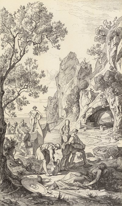Heimkehr des Odysseus nach Ithaka von Friedrich the Elder Preller
