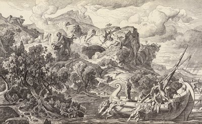 Odysseus verlässt die Insel der Zyklopen von Friedrich the Elder Preller