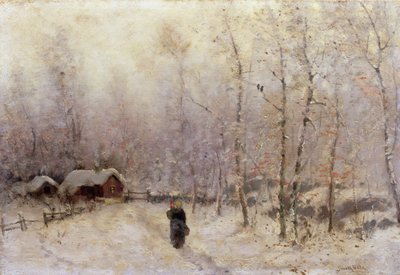 Frau mit Kind in Winterlandschaft von Frithjof Smith Hald