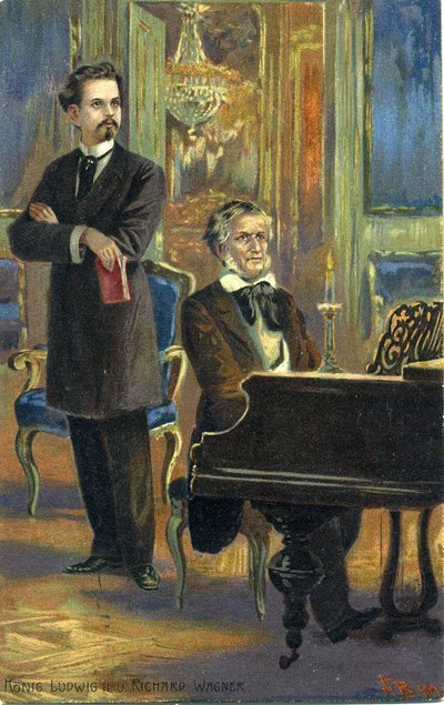 Wagner und König Ludwig II., ca. 1900 von Fritz Bergen
