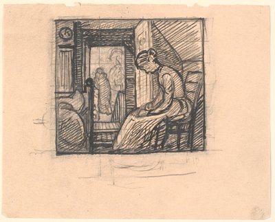 Und die Mutter sah in ihren Schoß hinab, und die Tränen liefen ihr über die Wangen... von Fritz Syberg