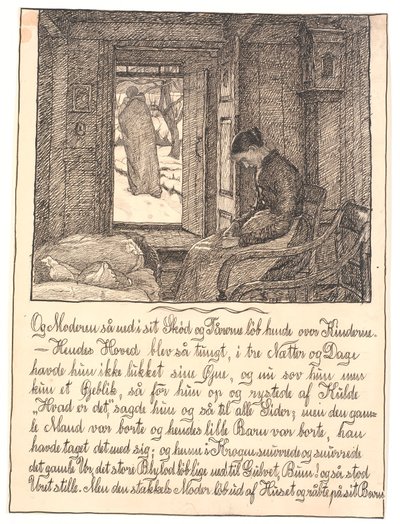 Und die Mutter sah in ihren Schoß, und die Tränen liefen ihr über die Wangen... von Fritz Syberg