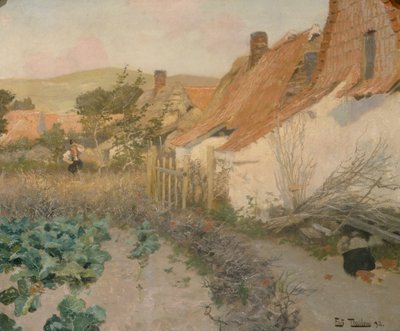 Frankreich, Frau im Feld von Fritz Thaulow