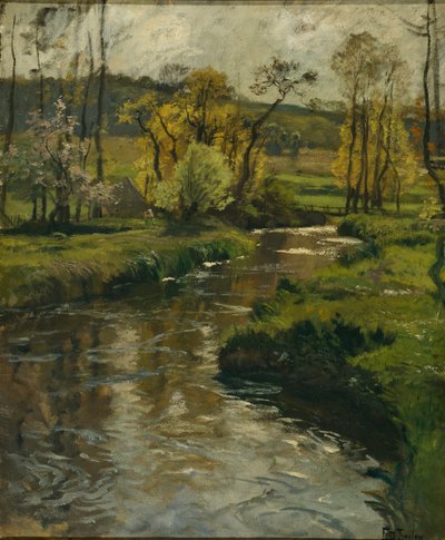 Fluss in der Normandie, ca. 1896 von Fritz Thaulow