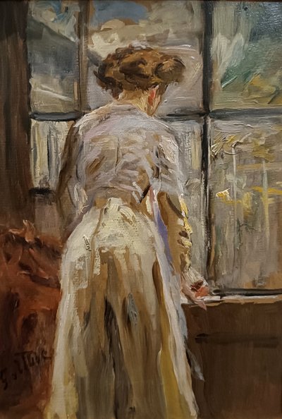 Frau am Fenster von Fritz von Uhde