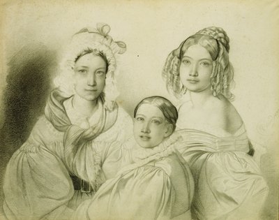 Porträt der Gräfinnen Praskovia, Nadezhda und Maria Vyazemsky von Fyodor Antonovich Bruni