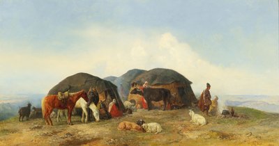 Rastende Viehhirten im Nordkaukasus, 1874 von Fyodor Ilyich Baykov