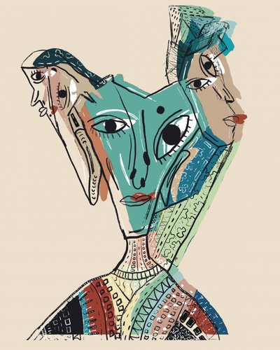 Mehrfachgesichter-Porträt von GIovanna Gil Alves