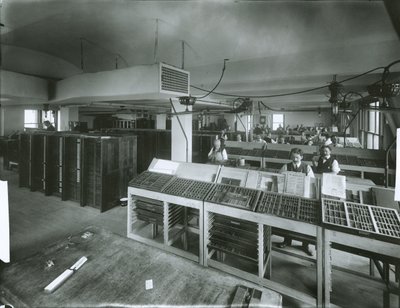 New York Evening Post Setzerei von G.P. Hall und Sohn