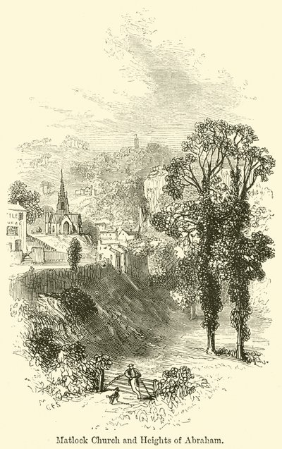 Matlock Kirche und Höhen von Abraham von G. F. Sargent