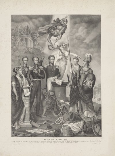 Allegorie auf das Bündnis zwischen Fürst und Volk, 1832 von G. Havius Zanders