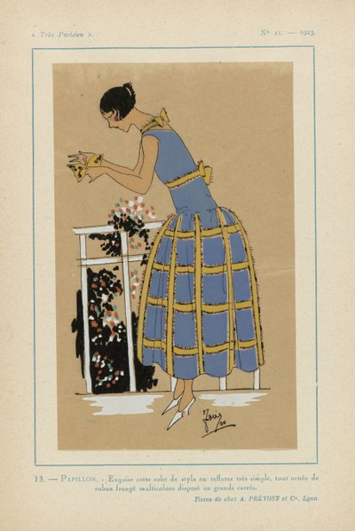 Très Parisien 1923 Nr. 11: 13.- PAPILLON. - Exquise cette robe de style... von G P. Joumard