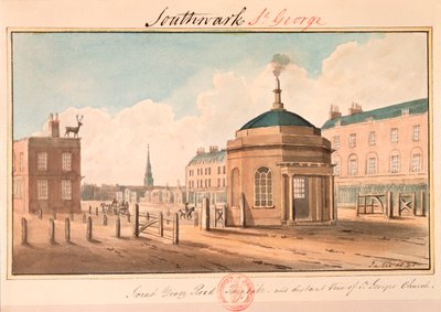 Great Dover Road Turnpike und entfernte Ansicht der St. George