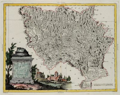 Gebiet von Florenz, Gravur von G. Zuliani aus Band II des "Neuesten Atlas" veröffentlicht in Venedig 1783 von Antonio Zatta, Private Sammlung von G. Zuliani