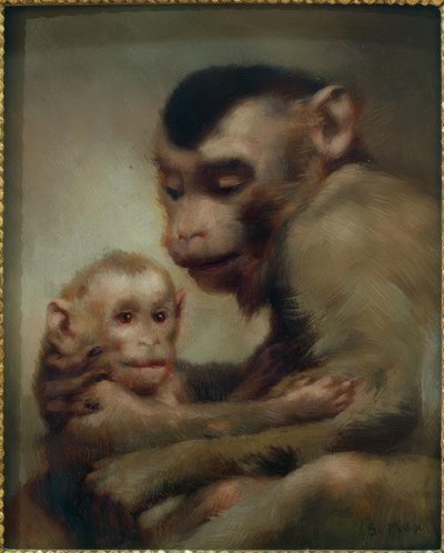 Mutter mit Kind (Affen) von Gabriel Cornelius Ritter von Max