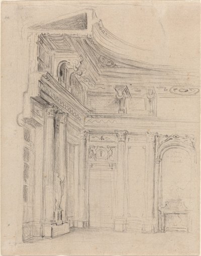 Ecke eines Zeichenzimmers von Gabriel Jacques de Saint Aubin