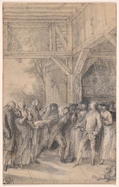 Bauer bittet um Erlaubnis, die Tochter eines Edelmanns zu heiraten von Gabriel Jacques de Saint Aubin