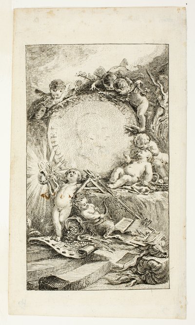 Frontispiz, Platte eins aus Recueil de Poésies de Sedaine von Gabriel Jacques de Saint Aubin