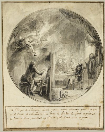 Gabriel de Saint-Aubin malt das Porträt des Bischofs von Chartres von Gabriel Jacques de Saint Aubin